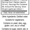 Colloidal Silver Spray Supplement Facts