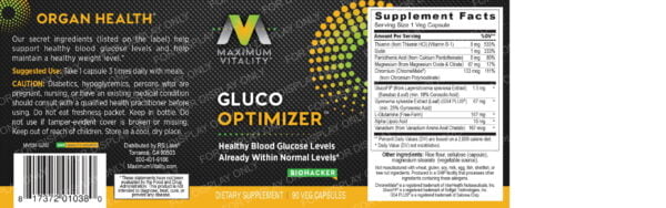Gluco Optimizer Full Label