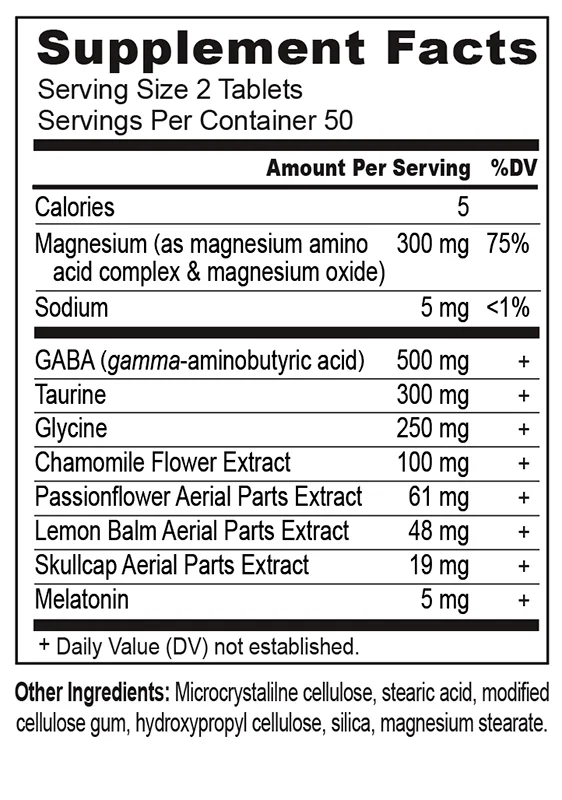 Herbal Siesta Supplement Facts