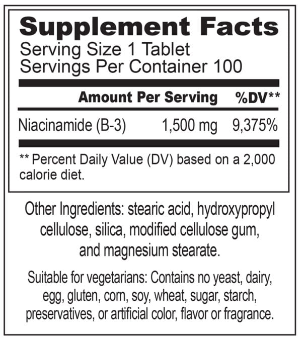 NAD+ Boost supplement facts