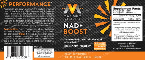 NAD+ Boost Full Label